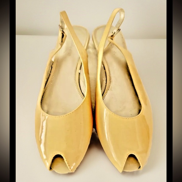 🔅LIZ CLAIBORNE🔅”LAYLA” LEATHER PATIN LOW 1” PEEP TOE SLING-BACK DRESS SHOES✨ - Picture 1 of 11